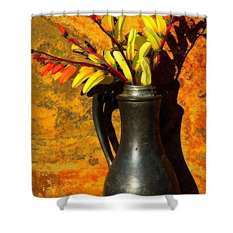 Ipomoea Shower Curtain featuring the photograph Spanish Flags in Pewter by Chris Berry