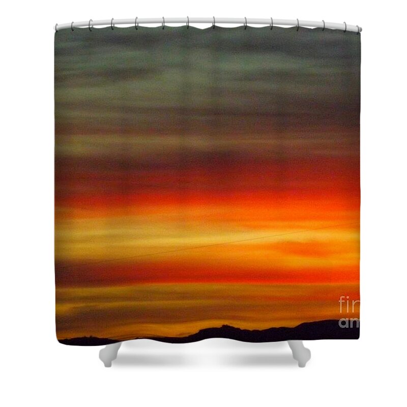 Sunset Shower Curtain featuring the photograph Spanish Sunset by Clare Bevan