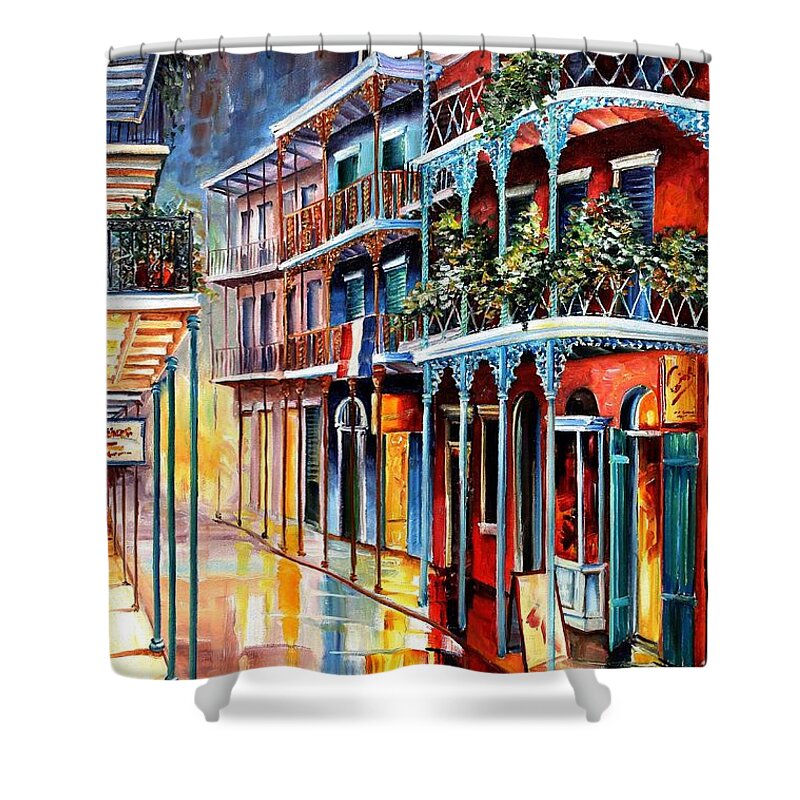 New Orleans Shower Curtain featuring the painting Sparkling French Quarter by Diane Millsap
