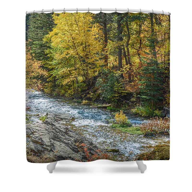 Dakota Shower Curtain featuring the photograph Spearfish Creek Autumn by Greni Graph