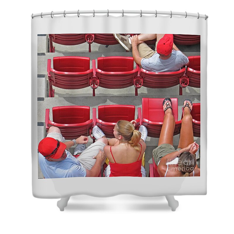 Baseball Shower Curtain featuring the photograph Spectators by Ann Horn