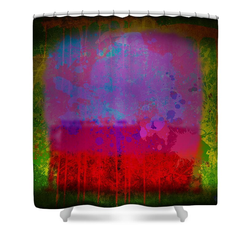 Gary Grayson Shower Curtain featuring the painting Spills and Drips by Gary Grayson