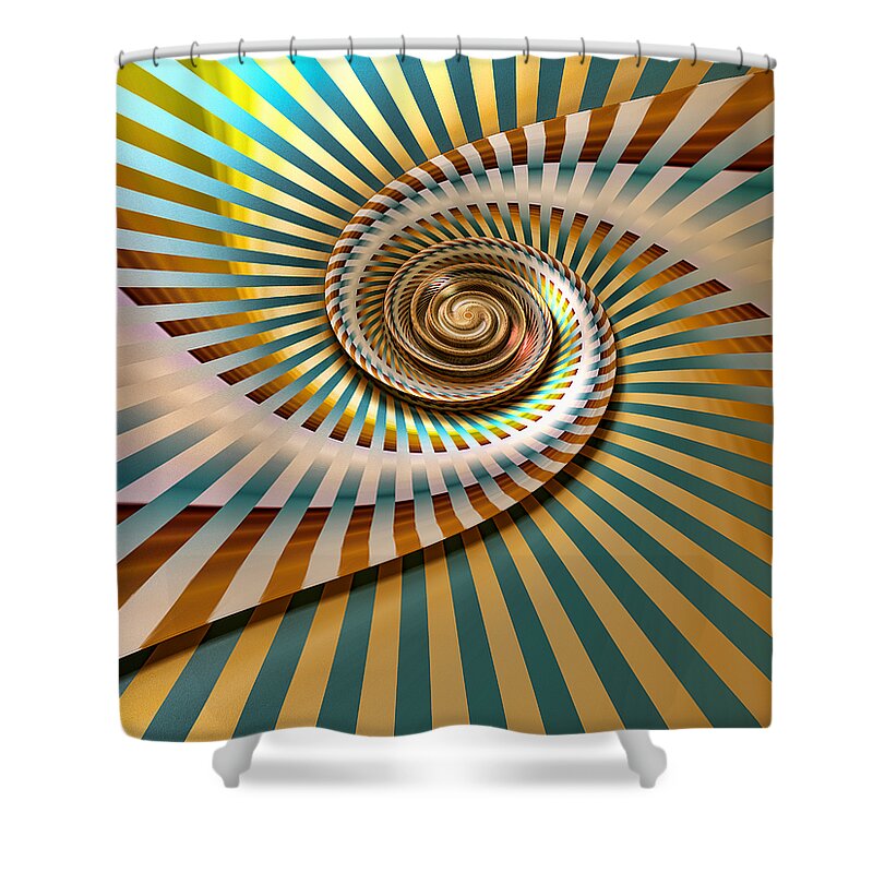 Abstract Shower Curtain featuring the digital art Spin by Manny Lorenzo