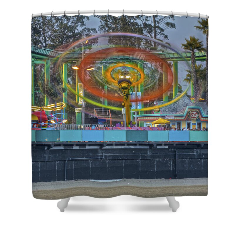 Beach Shower Curtain featuring the photograph Spinning by SC Heffner
