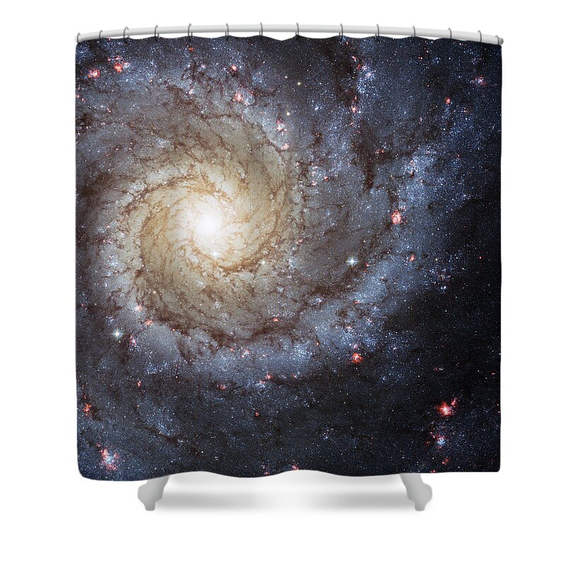 #faatoppicks Shower Curtain featuring the photograph Spiral Galaxy M74 by Adam Romanowicz