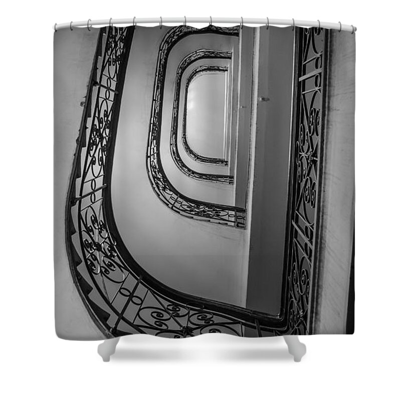 Staircase Shower Curtain featuring the photograph Spiral Staircase by Andreas Berthold
