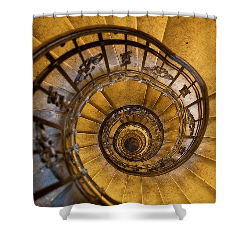 St Stephen's Basilica Shower Curtain featuring the photograph Spiral Staircase In St Stephens by Richard I'anson
