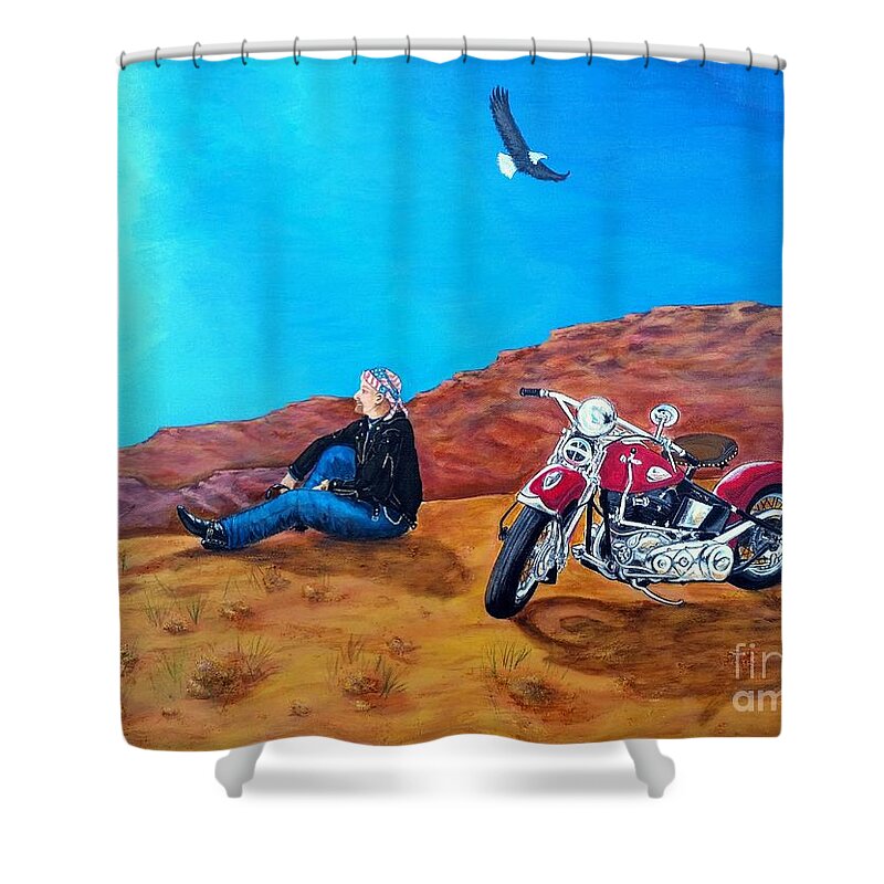 John Lyes Shower Curtain featuring the painting Spirit Eagle by John Lyes