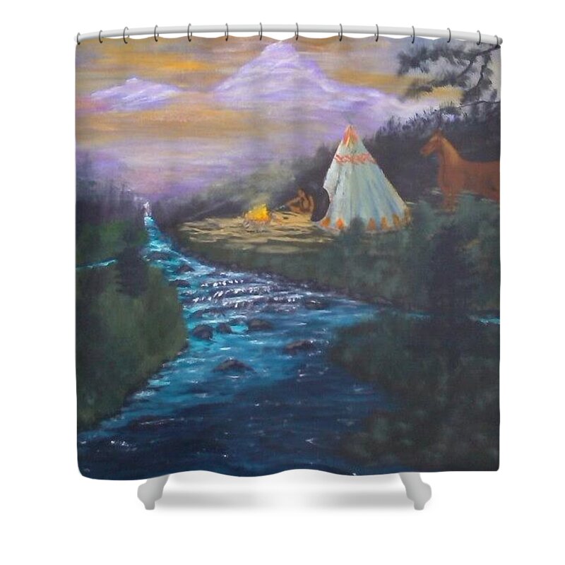 Landscape Shower Curtain featuring the painting Spirit Filled by Robert Clark