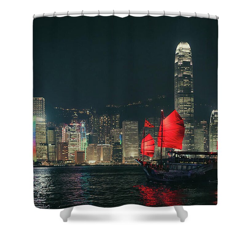 Outdoors Shower Curtain featuring the photograph Splendid Asian City, Hong Kong by D3sign
