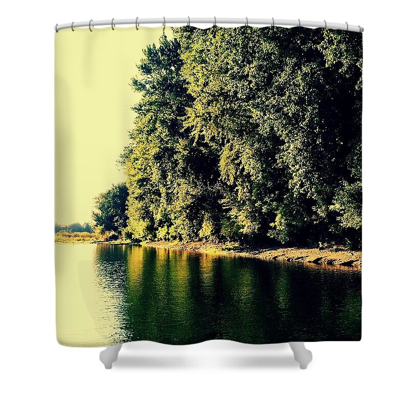 Willamette River Shower Curtain featuring the photograph Split by Chris Dunn