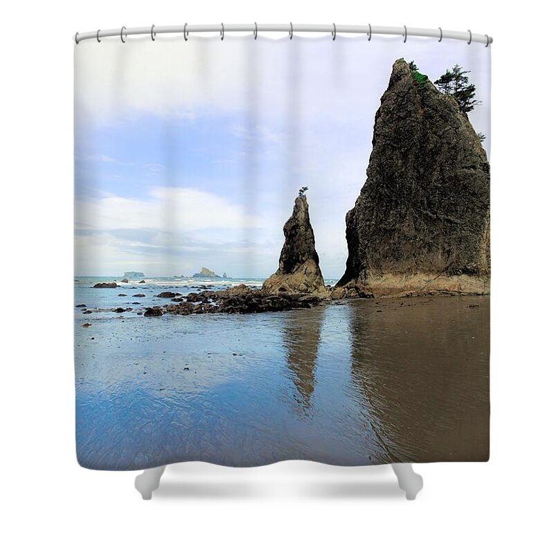 Washington Shower Curtain featuring the photograph Split Rock - Olympic National Park by Jenny Hudson