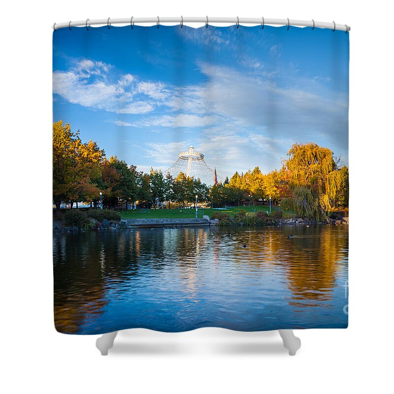 America Shower Curtain featuring the photograph Spokane Reflections by Inge Johnsson