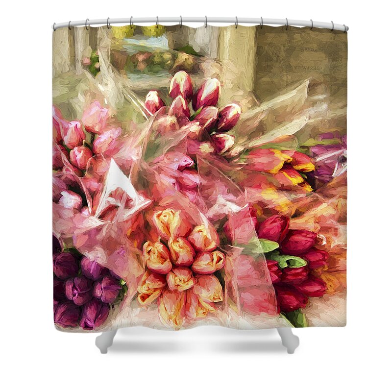 Spoken Without Sound Shower Curtain featuring the painting Spoken Without Sound - Flower Art by Jordan Blackstone