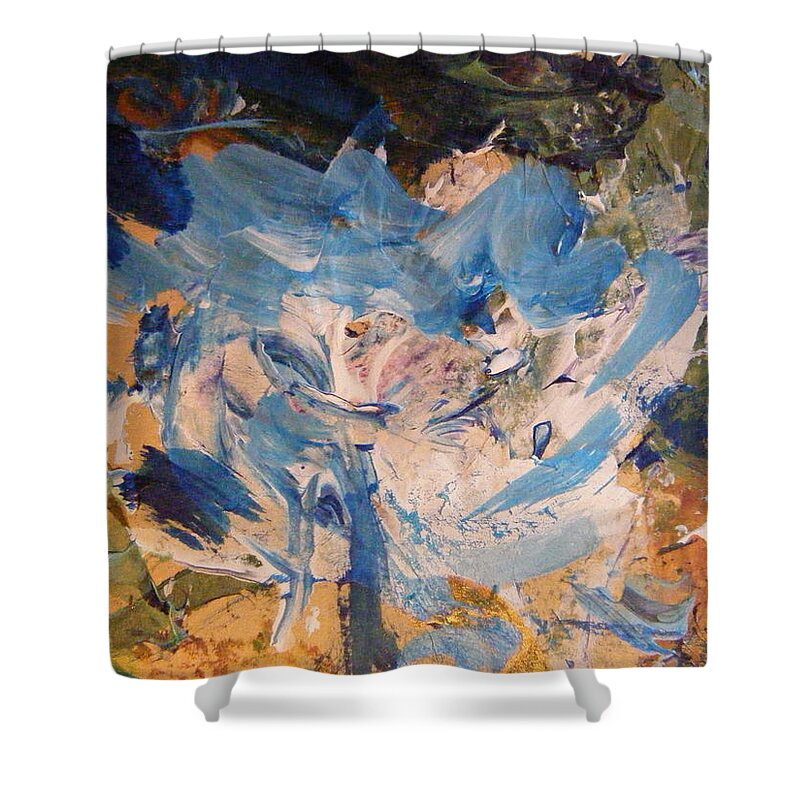 Abstract Flower Painting Shower Curtain featuring the painting Spring 1 by Nancy Kane Chapman