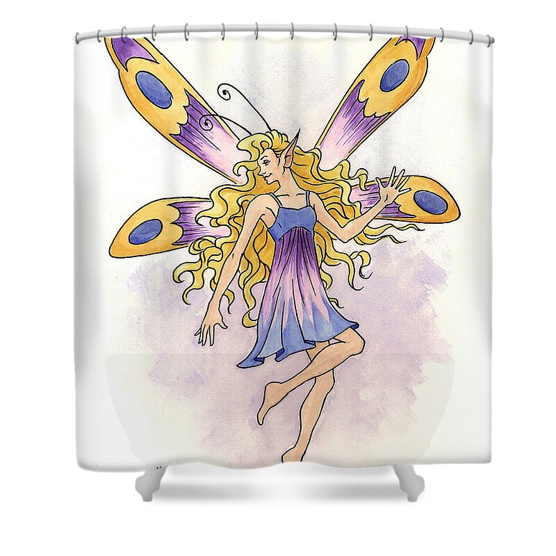 Gothic Shower Curtain featuring the painting Spring Fairy by Glenn Pollard