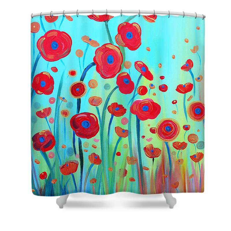 Spring Shower Curtain featuring the painting Spring Musings by Stacey Zimmerman