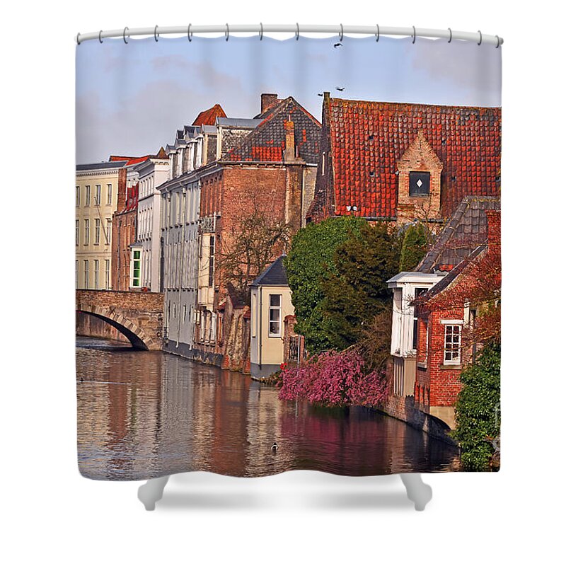 Travel Shower Curtain featuring the photograph Spring on a Canal by Elvis Vaughn