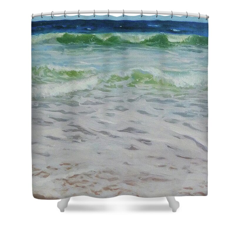 Painting Shower Curtain featuring the painting Spring wave by Ellen Paull