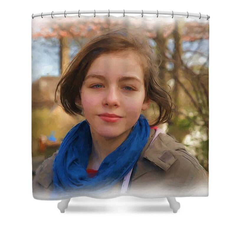 Portrait Shower Curtain featuring the photograph Spring Wind of Change by Elena Perelman