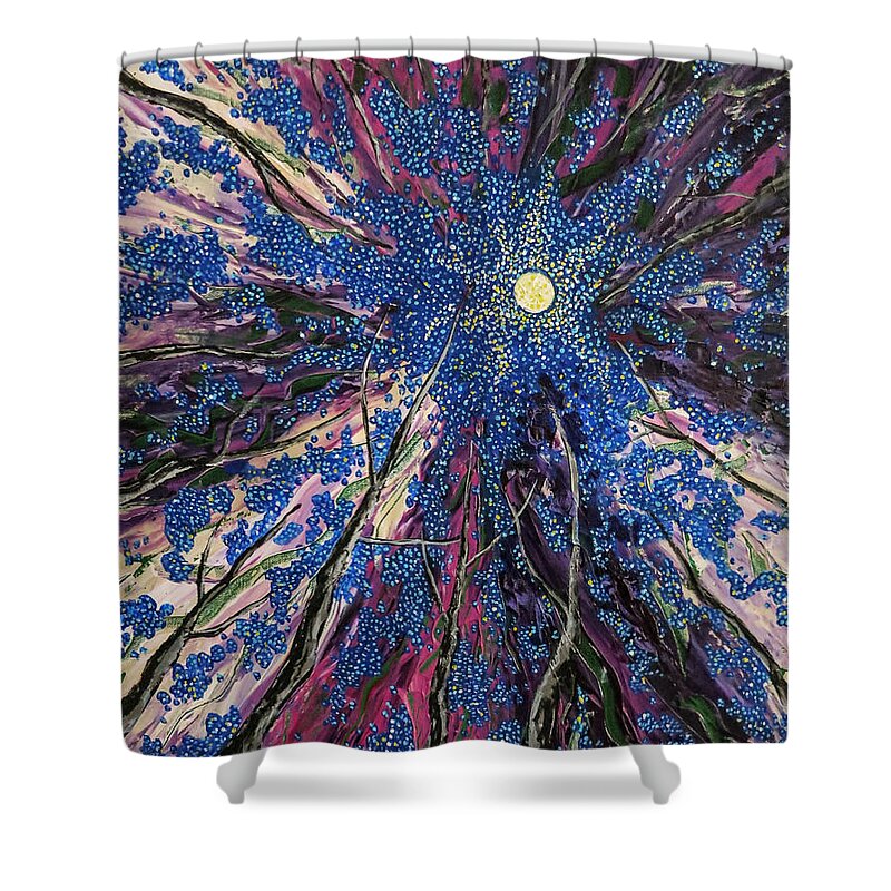 Spring Shower Curtain featuring the painting Spring's Masquerade by Joel Tesch