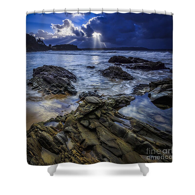 Ares Shower Curtain featuring the photograph Squalls on Ber Beach Galicia Spain by Pablo Avanzini