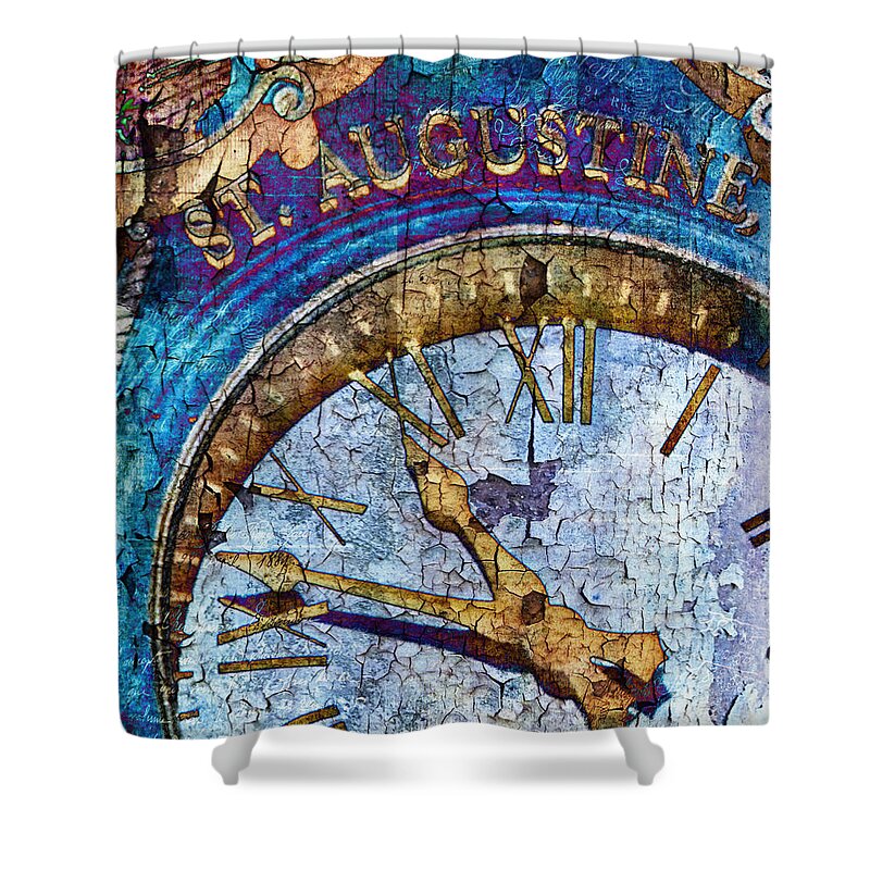 Florida Shower Curtain featuring the photograph St Augustine Clock by Evie Carrier