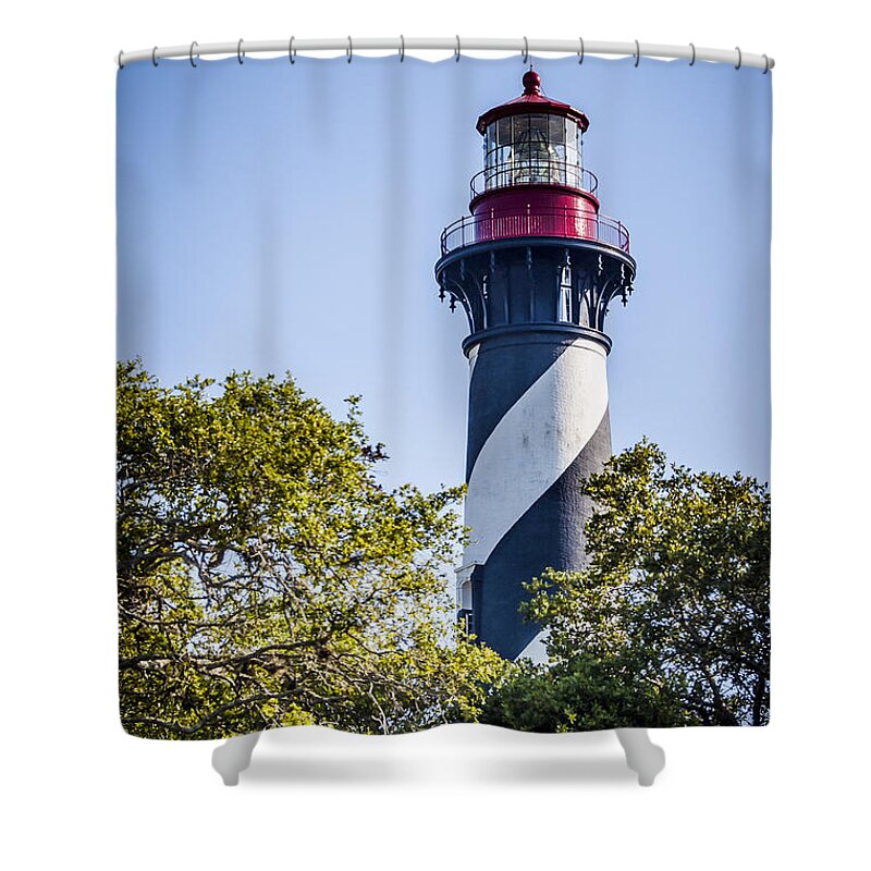 Lighthouse Shower Curtain featuring the photograph St. Augustine Lighthouse by Carolyn Marshall