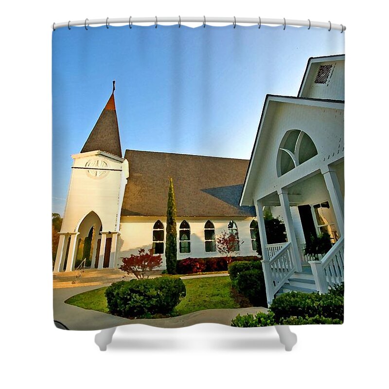 Alabama Shower Curtain featuring the digital art St. Francis - Front 3 by Michael Thomas