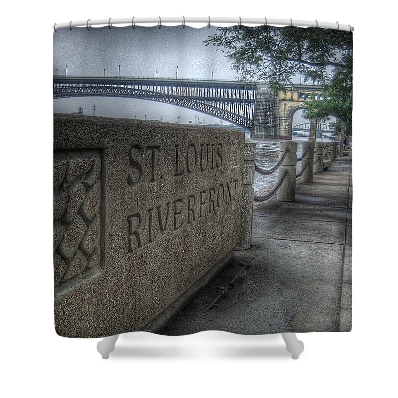 St. Louis Shower Curtain featuring the photograph St. Louis Riverfront by Jane Linders
