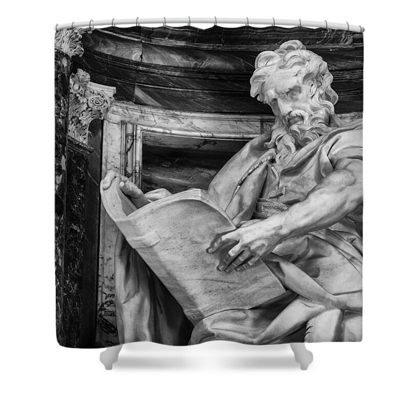 Papal Shower Curtain featuring the photograph St. Matthew by Pablo Lopez