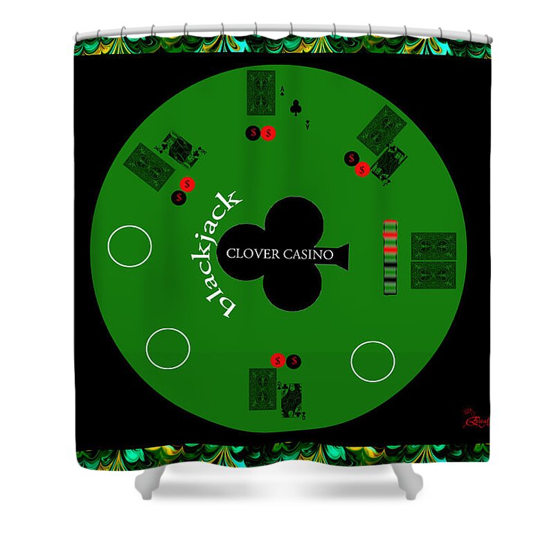 Casino Shower Curtain featuring the digital art ST. PATRICK'S DAY TOURNAMENT - Featured in 'Cards for All Occasions' by Ericamaxine Price