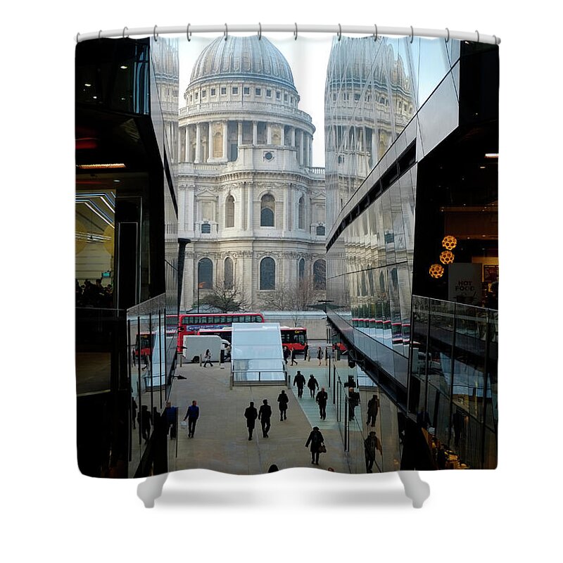 Outdoors Shower Curtain featuring the photograph St Pauls Cathedral, London by Travelpix Ltd