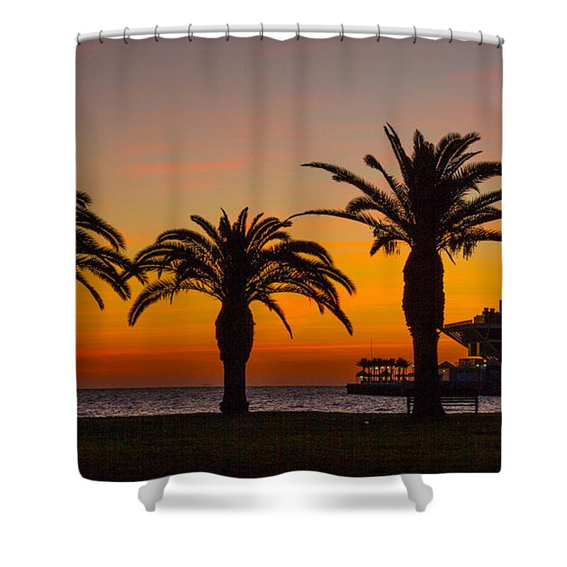 Florida Shower Curtain featuring the photograph St Pete Pier Sunrise by Sue Karski