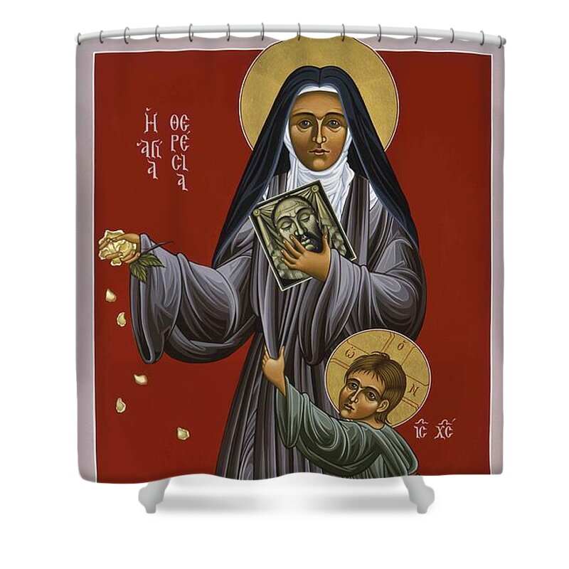 St. Therese Of Lisieux Shower Curtain featuring the painting St. Therese of Lisieux Doctor of the Church 043 by William Hart McNichols