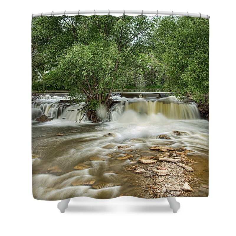 Waterfall Shower Curtain featuring the photograph St Vrain Waterfall by James BO Insogna