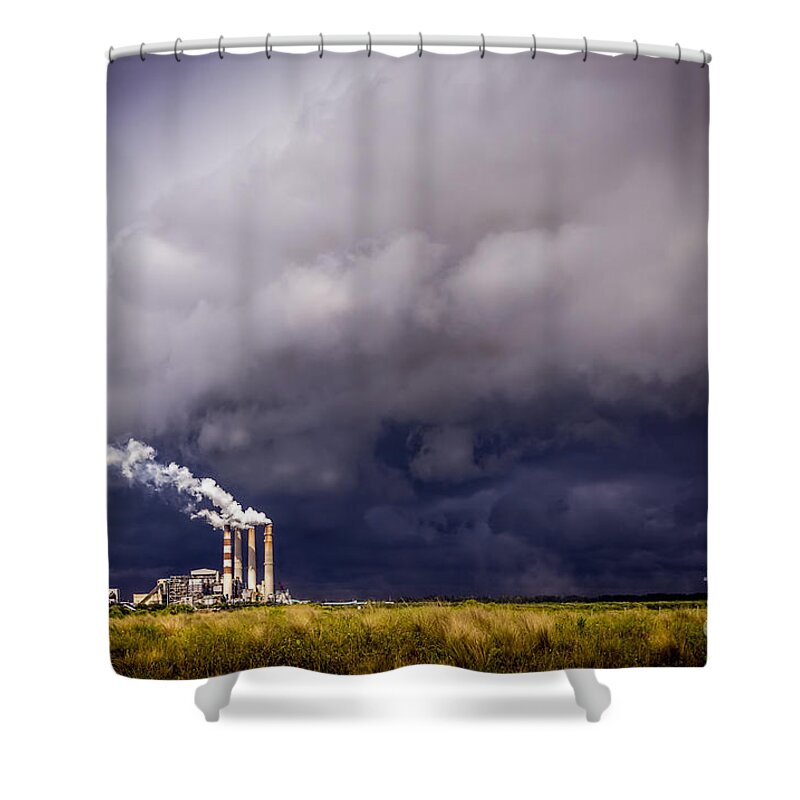 Stacks In The Clouds Shower Curtain featuring the photograph Stacks in the Clouds #1 by Marvin Spates