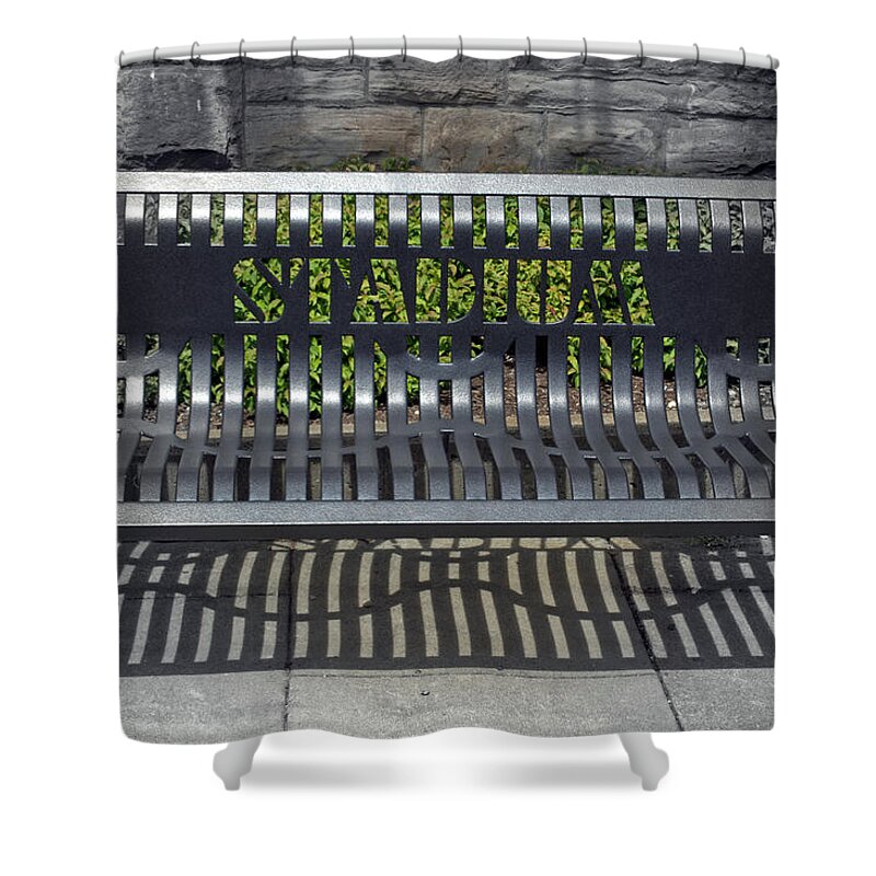 Stadium Bench Shower Curtain featuring the photograph Stadium Bench by Tikvah's Hope