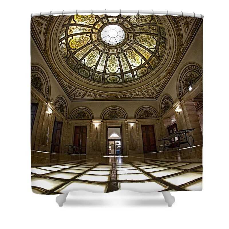 Chicago Shower Curtain featuring the photograph Stain Glass Rotunda by Sven Brogren