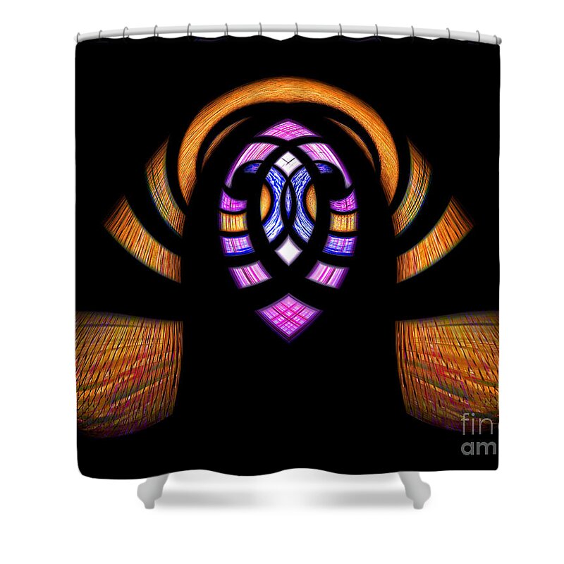 Digital Art Shower Curtain featuring the digital art Stained Glass Abstract by Sue Stefanowicz
