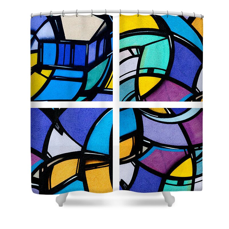 Urban Shower Curtain featuring the photograph Stained Glass by Art Block Collections