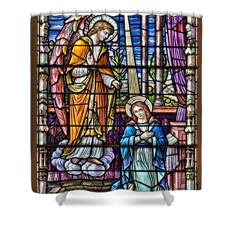 Catholic Shower Curtain featuring the photograph Stained Glass by Susan Candelario