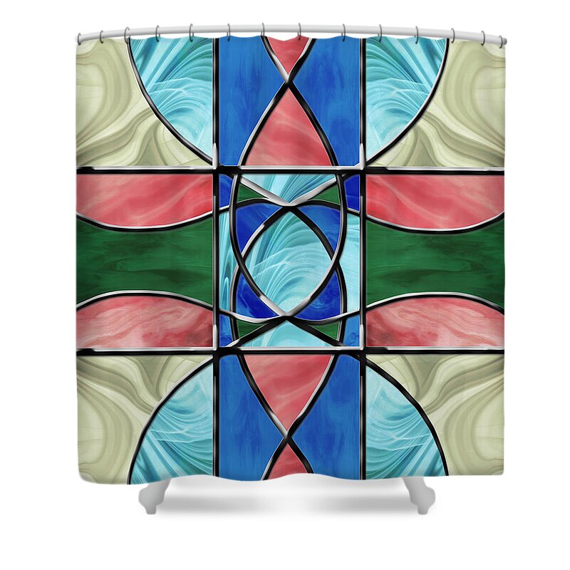 Stained Glass Shower Curtain featuring the digital art Stained Glass Window 2 by Shawna Rowe