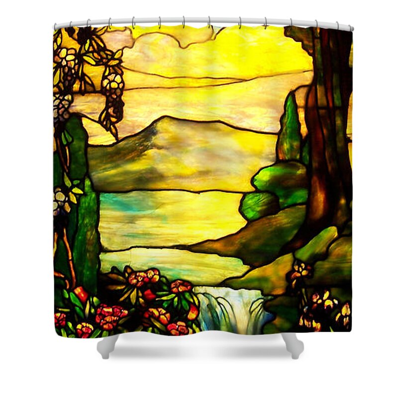 Tiffany Glass Shower Curtain featuring the photograph Stained Landscape 2 by Donna Blackhall