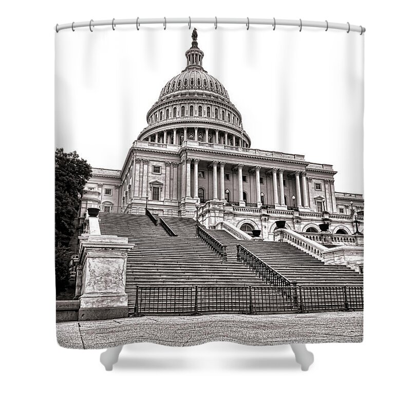 Washington Shower Curtain featuring the photograph Stairway to Power  by Olivier Le Queinec