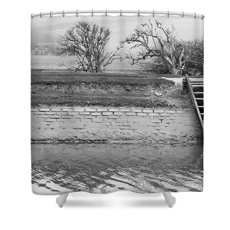 Ladder Shower Curtain featuring the photograph Stairway to the River by Vanessa Thomas