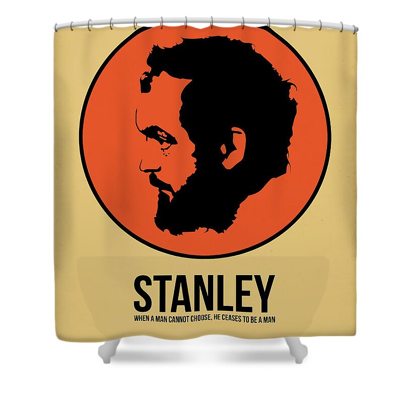 Movie Shower Curtain featuring the digital art Stanley Poster 2 by Naxart Studio