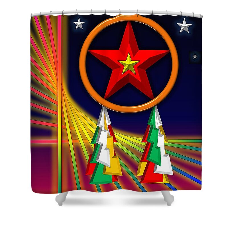 Cards Shower Curtain featuring the digital art Star by Cyril Maza