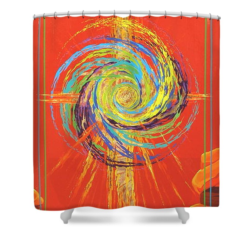 Star Light Shower Curtain featuring the painting Star of Splendor by Alan Johnson