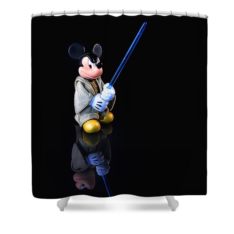 Toy Shower Curtain featuring the photograph Star Wars Mickey Mouse by Bill and Linda Tiepelman